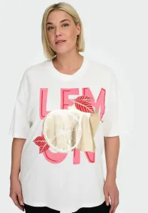 Футболка carkourtney с принтом на воротнике. Only Carmakoma, Cloud Dancer