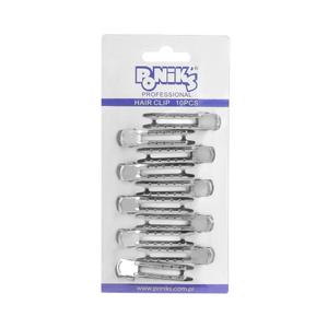 Ponik's, Зажимы парикмахерские металлические двойные 4,5 см, 10 шт