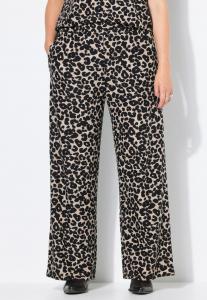 Брюки Studio Untold WIDE WAFFELSTRUKTUR, LEO, Sandy Beige/Beige