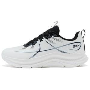 Амортизирующие износостойкие низкие повседневные кроссовки для бега мужские белые черные XTEP, полотно белый/черный