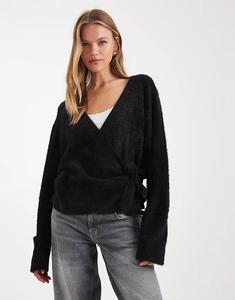 Вязаный кардиган с бретельками ASOS DESIGN черного цвета