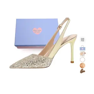 Xingdiman Тонкие каблуки на шпильке женские шампань, цвет Champagne[Gift Box Set]