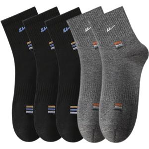 Унисекс носки Mid Calf WARRIOR, value 5 pack[3 черный+2 темно-серый]