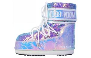 Moon Boot Holo Cow Кожаные Ботильоны Женские Ярко-Фиолетовые