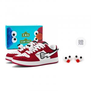 SESAME STREET Увеличение роста устойчивость к истиранию легкие нескользящие низкие скейтбордские кроссовки унисекс белый красный+подарок[Улучшенная версия]