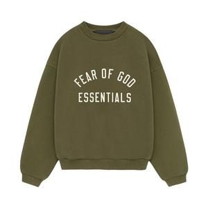 Толстовка Fear of God Essentials Kids Fleece Crewneck Military, зеленый