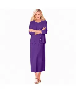 Женское платье-куртка Within с ажурной отделкой Woman Within, фиолетовый