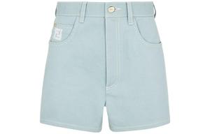 Вышитые джинсовые шорты FENDI, светло-голубой