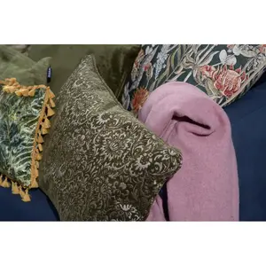 Декоративная подушка Mohogany с цветочным узором, наволочка с наполнителем, 1 шт. H.O.C.K., Olivgrün/grün + geblümt