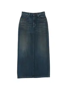 Макси-юбка с нашивкой-логотипом Acne Studios, синий