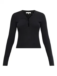 Рифленый топ на пуговицах Frame, черный