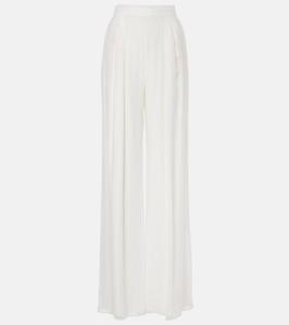 Широкие брюки из шелкового шифона Bridal Lampo Max Mara, цвет bianco seta
