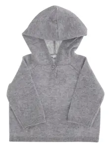 Кашемировый свитер с капюшоном Bonpoint, серый