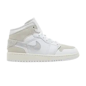 Кроссовки Air Jordan Air Jordan 1 Mid SE Craft GS 'Inside Out - White Sail', белый