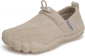 Детские водные туфли WateLves для мальчиков и девочек, дышащие, с широким носком, на пляж, для ходьбы, для малышей и детей постарше, минималистичные кроссовки, бежевый