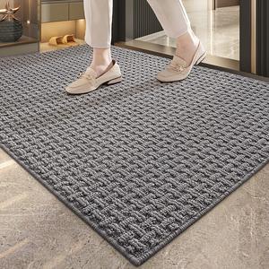 Dajiang Ковер 90х150 см для прихожей, в стиле Douying Jiaozhe, грязеотталкивающий, износостойкий, светлосерый