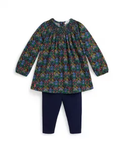 Комплект из двух предметов: топ из джерси с цветочным принтом и леггинсы для девочек Polo Ralph Lauren, синий