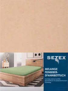 Простыня на резинке Setex Fine Flannel 140-160 x 200 см, серо-коричневый, с тонким фланелевым узором для дополнительного тепла в холодные дни Traumschloss