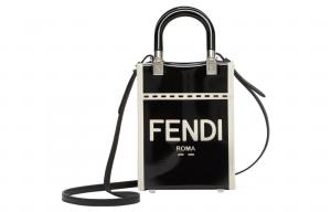FENDI Солнечная кожаная сумка с канвой