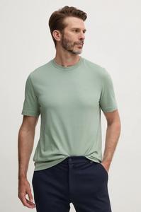 Хлопковая футболка Boss, зеленый