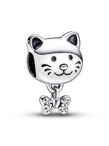 Pandora Серебряный кулон в виде кошки с бантиком