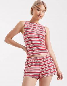 Топ в полоску Edikted Glennon красного и белого цвета