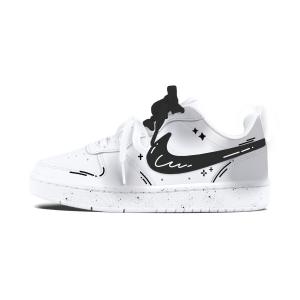 Кроссовки для скейтбординга Court Borough Stars Anime с противоскользящей подошвой, устойчивые к истиранию и с амортизацией для детей и подростков Nike, светло-серый