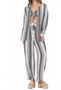 Рубашка с металлическими пуговицами в черно-бело-сером цвете Vintage Havana