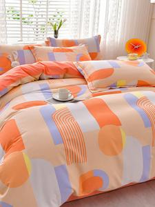 MIDO HOUSE Комплект постельного белья 4 предмета, простыня 180x220 см, пододеяльник 180x220 см, 2 наволочки