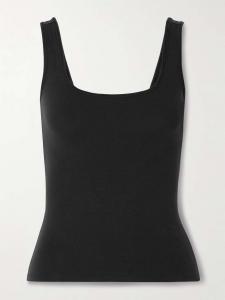 Майка из хлопкового джерси - сажа Skims, черный