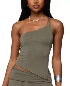 Асимметричный топ Janah с одним открытым плечом и спинкой Edikted, зеленый