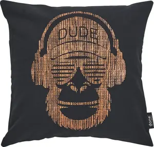 Done. декоративная подушка "Обезьянка", с эффектным мятым принтом, чехол без наполнителя, 1 шт 45х45 см, оранжевый