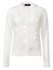 Кардиган, украшенный пайетками Fabiana Filippi, белый