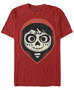 Футболка с коротким рукавом для мужчин Disney Pixar Coco Miguel Sugar Skull Big Face Fifth Sun, красный