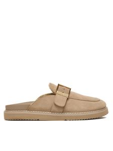 Мюли Tommy Hilfiger Th Buckle Fur Suede Mule FW0FW09083, бежевый