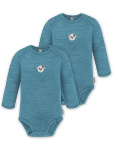 Normani Outdoor Sports Комплект из 2 детских боди с длинными рукавами из мериносовой шерсти, цвет Окленд, синий