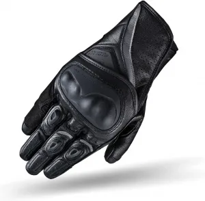 Мотоциклетные перчатки SHIMA Spark 2.0 для мужчин, с сенсорным экраном, летние, спортивные, кожаные, с защитой лодыжки из ТПУ, накладками на ладонь и пальцы, усиленной ладонью (черные, размер M), Black
