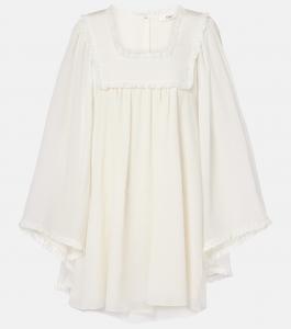 Мини-платье из шелкового крепа Chloé, Iconic Milk