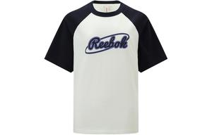 Reebok Футболка с рукавом реглан женская бежевый/black