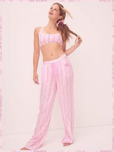 Шелковые пижамные штаны Pink x loveshackfancy Pink X Loveshackfancy, розовый