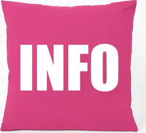 Подушка для дивана Huuraa с информационным символом, 40x40 см, с хлопковым наполнителем цвета фуксии, информационный сувенир Hellweg Druckerei