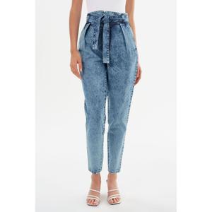 Мерана | Джинсовые брюки с поясом Lamarque, синий