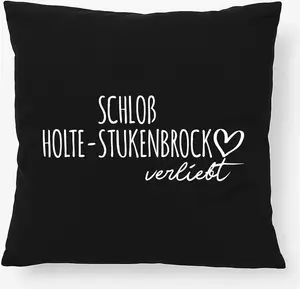 Подушка Huuraa Schloß Holte-Stukenbrock Love Gift 40x40см с наполнителем Черный хлопок Schloß Holte-Stukenbrock Decor Hellweg Druckerei