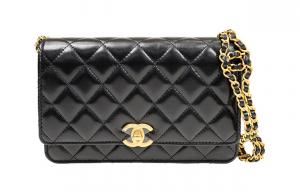 Сумка через плечо из ягненка, кошелек женский черный CHANEL