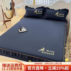 Boyang Простыня на резинке с кружевом 120х200 см, 2 предмета (простыня + наволочка), цвет Lace Navy, хлопок