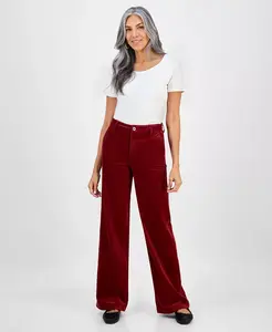 Женские вельветовые брюки Wide-Leg Style & Co, красный