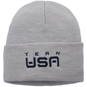 Мужская серая вязаная шапка с манжетами Nike Heathered Team USA