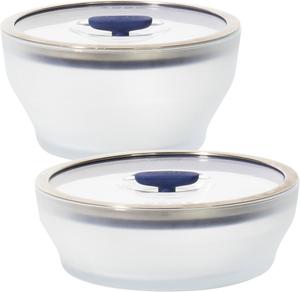 Набор посуды для микроволновой печи Anyday со стеклянными крышками из 4 предметов, черничный