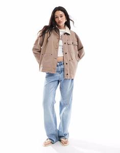 Куртка ASOS DESIGN с воротником-стойкой цвета гриб