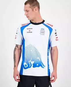 Мужская футболка с коротким рукавом оверсайз и принтом логотипов спонсоров Hugo Boss, белый